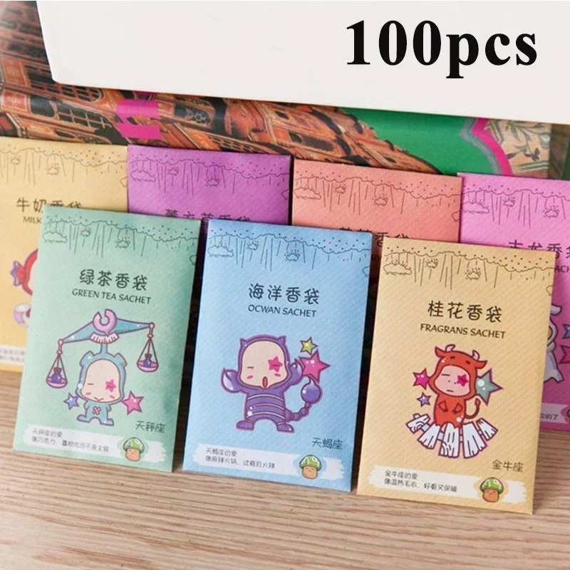 100Pcs Fragrance Bags Natural Sachet Aromatherapy Bag Hanging Fragrant Sachet Paper Pocket For Wardrobe Closet