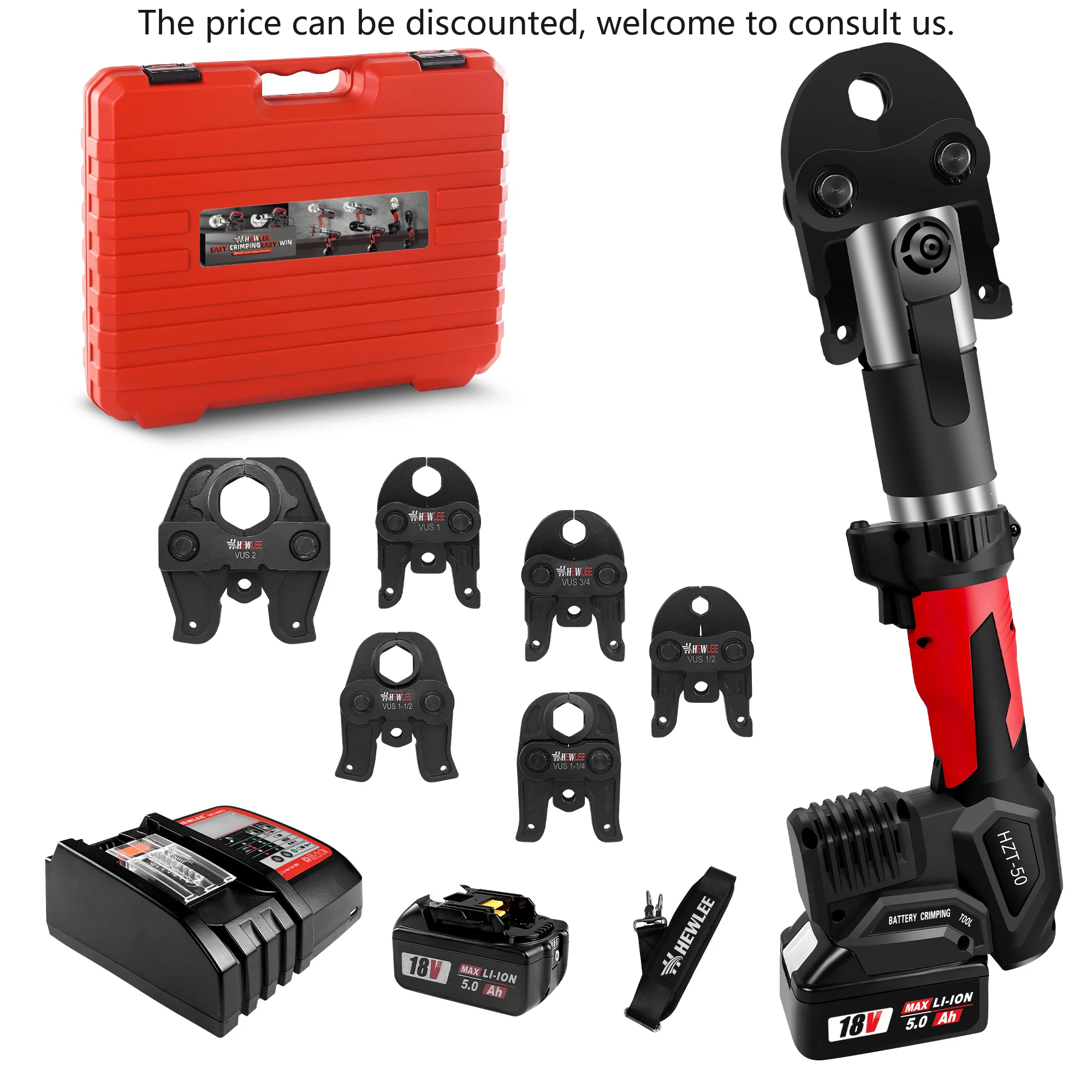 

HZT-50 Electric Crimping Tool With Crimping Mold American Standard VUS1/2-2 Water Pipe Stainless Steel Pipe Crimping Tool