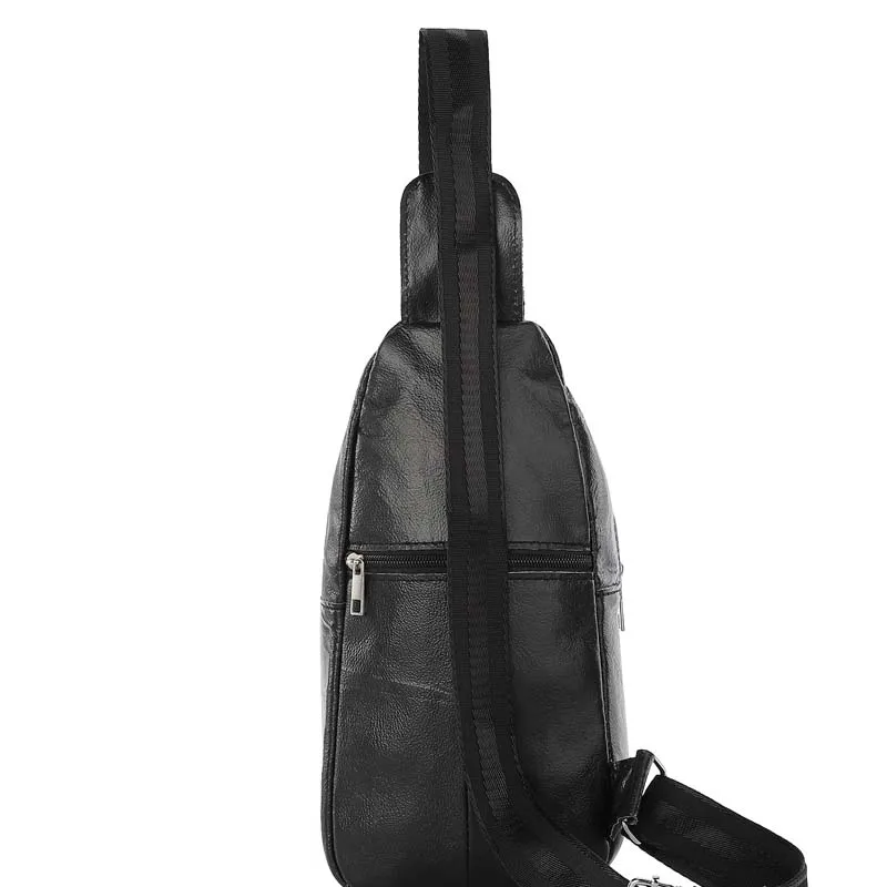 HIGHFOCAL-Sac de poitrine en cuir véritable pour homme, sac à bandoulière de voyage multifonctionnel pour garçon, décontracté, unique initié, été, C027, mode