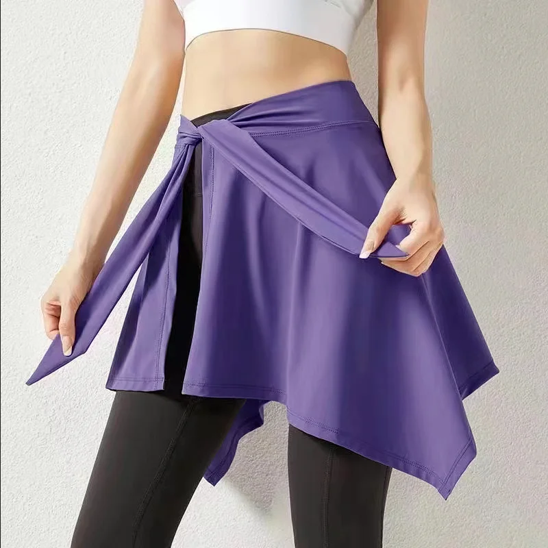 

Loose Women Anti-Awkward Sportswear Skirt Running Bowknot Bottoms Shorts GYM Running Fitness 2025 Fashion Thin Short Shawl