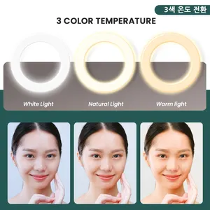 Dimmable Led Ring Light with Tripod Support, Table Filling Light, Adjustable Angle, USB Interface, Live Stream Video, Makeup, 16cm 10 Main Ring Light Sales with Tripod - №6