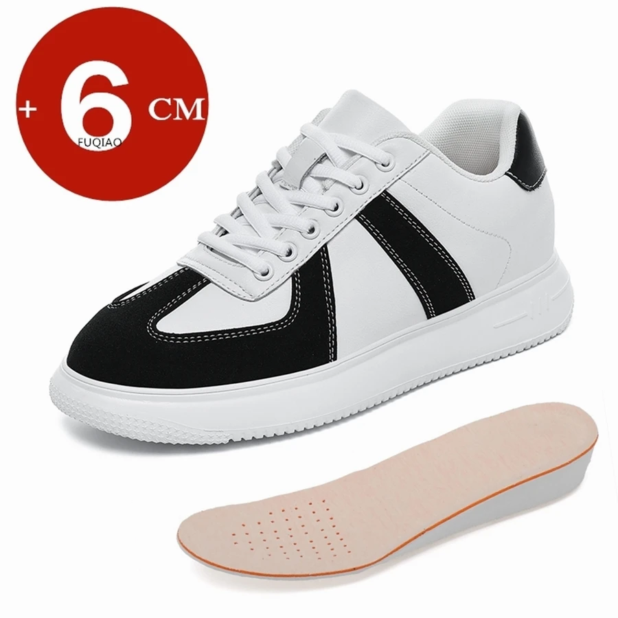 

Unisex Hidden 6CM Height Increasing Shoes Large Size Breathable Soft Comfort Skate Shoes Men Women Couple Elevator Sneakers