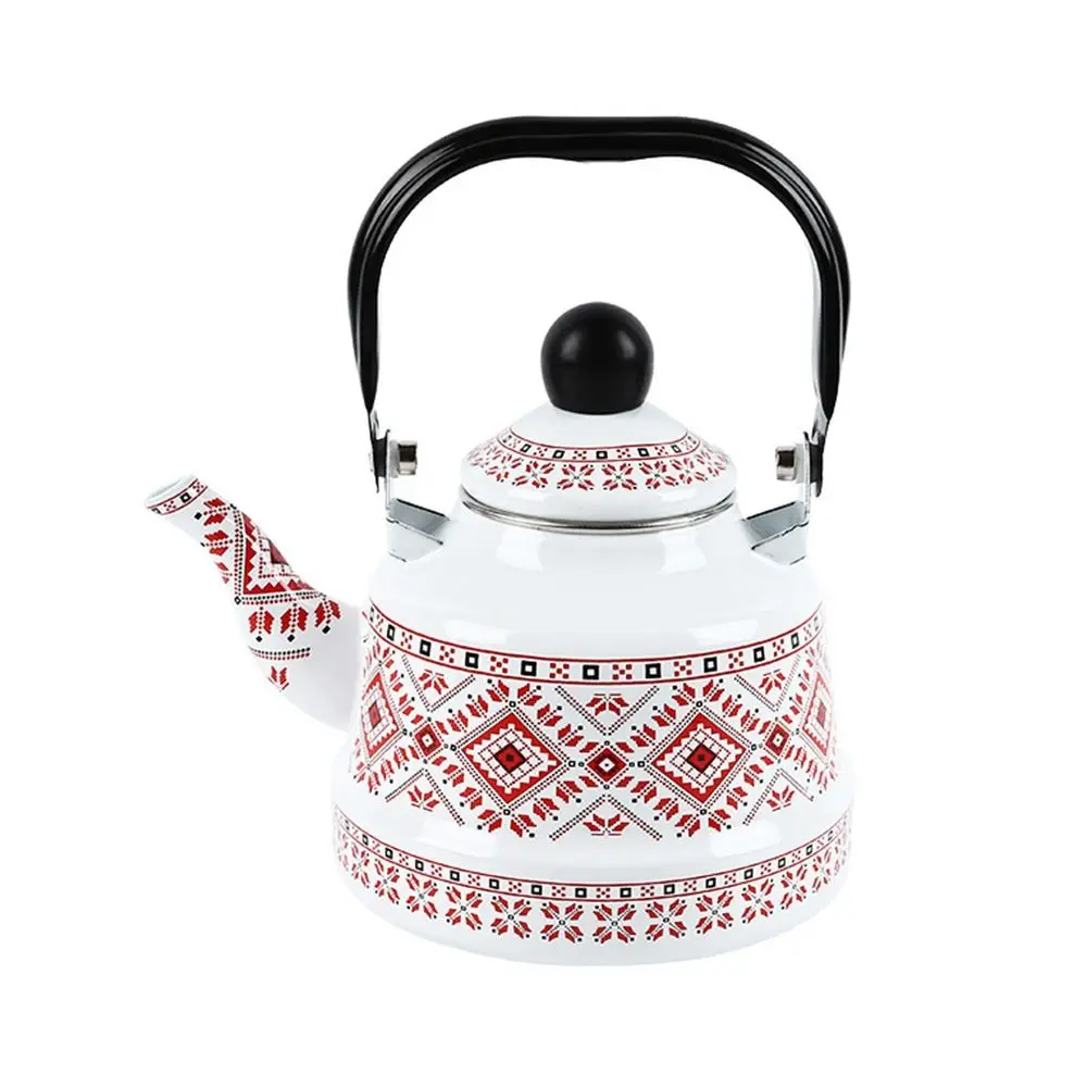 Vintage Enamel Enamel Tea Kettle Handmade European Style Tea Pot No Whistling Unbreakable Ancient Bell Pot Kitchen