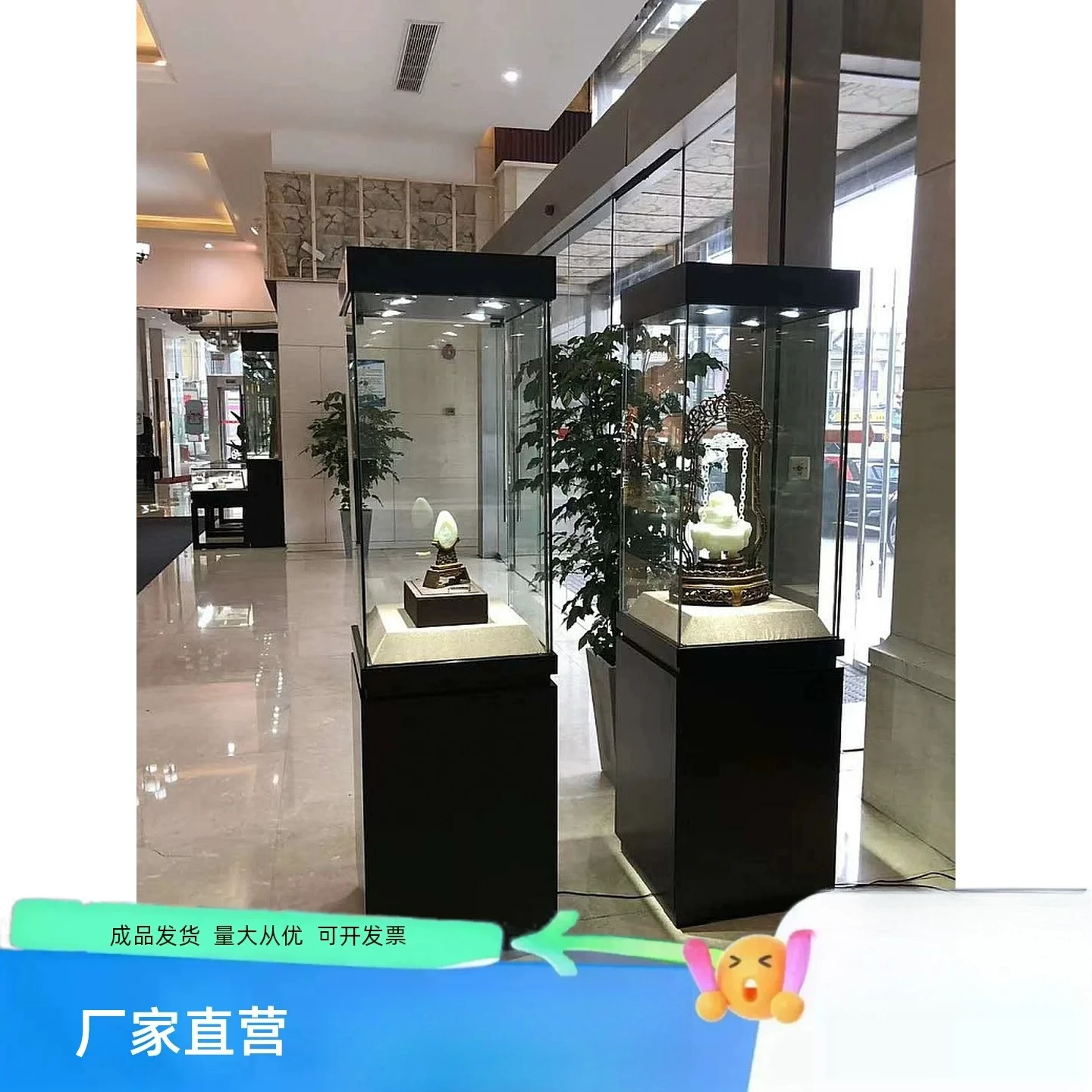 Wooden Museum Antique Display Cabinet Cultural Relics Collection Jade Porcelain Jewelry Glass Cabinet