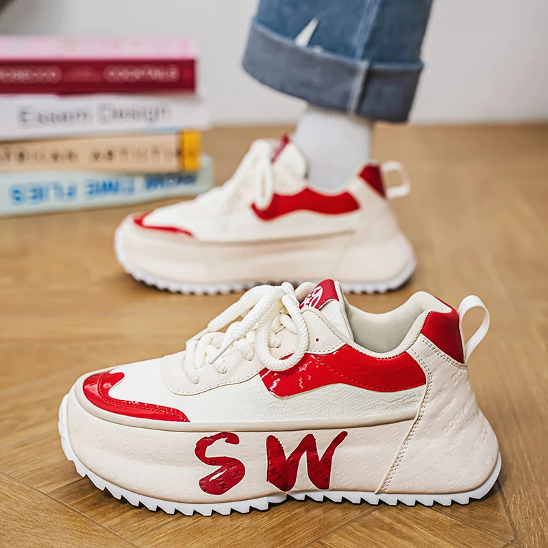 

Men's Shoes 2025 Autumn New Style Thick Sole Height Increasing Trend Versatile Sports Thick Sole Light Luxury Trendy Shoes