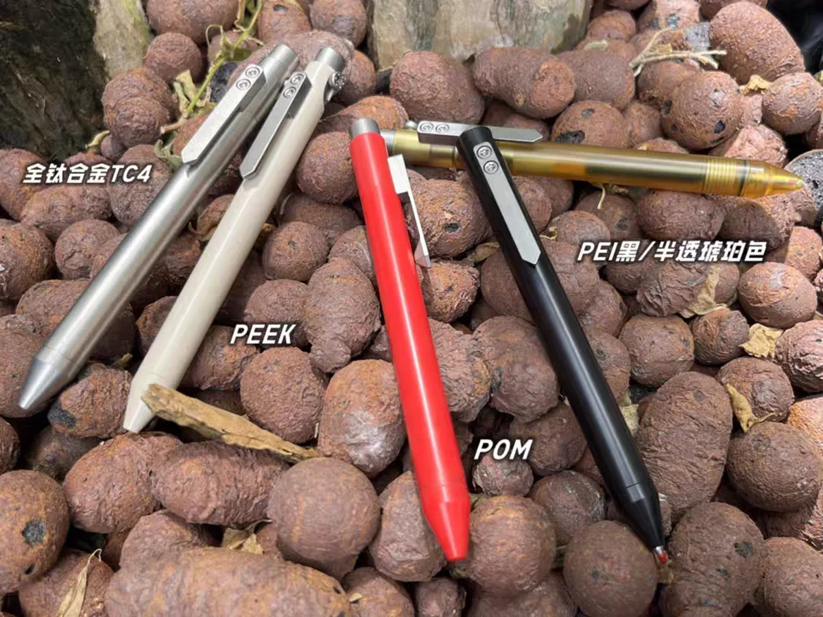 1 PC EDC Titanium Alloy PEI POM Signature Pen Office Student Writing Ballpoint Pen Multi-functional Portable Outdoor Tools