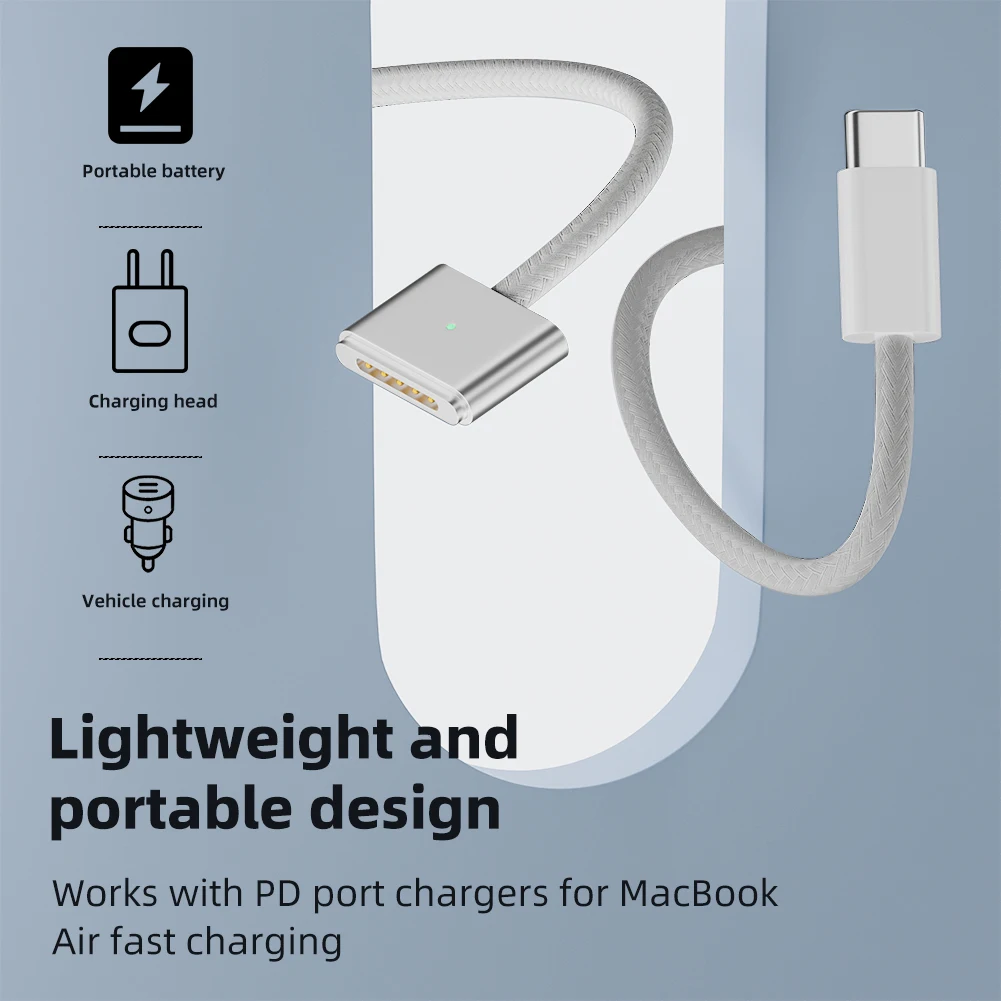 USB Type C to Magsafe 3 Magnetic Plug Adapter PD 140W Fast Charging Cable Male To Magsafe3 Plug Converter for MacBook Air/Pro 2