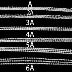 Wholesale 3.5-4mm Natural White Rice Shape Freshwater Pearl Strand