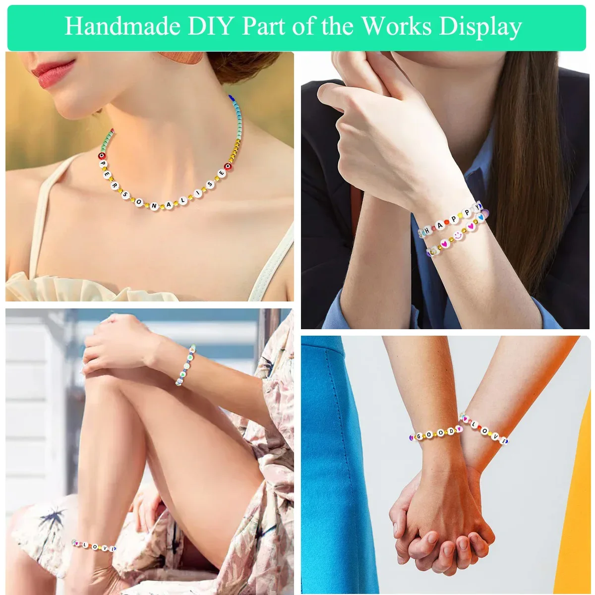 الاكريليك إلكتروني الخرز فضفاض الخرز 4*7 مللي متر 26 الحروف الإنجليزية سحر سوار يدوي الصنع ، قلادة ، سلسلة اليد الخرز