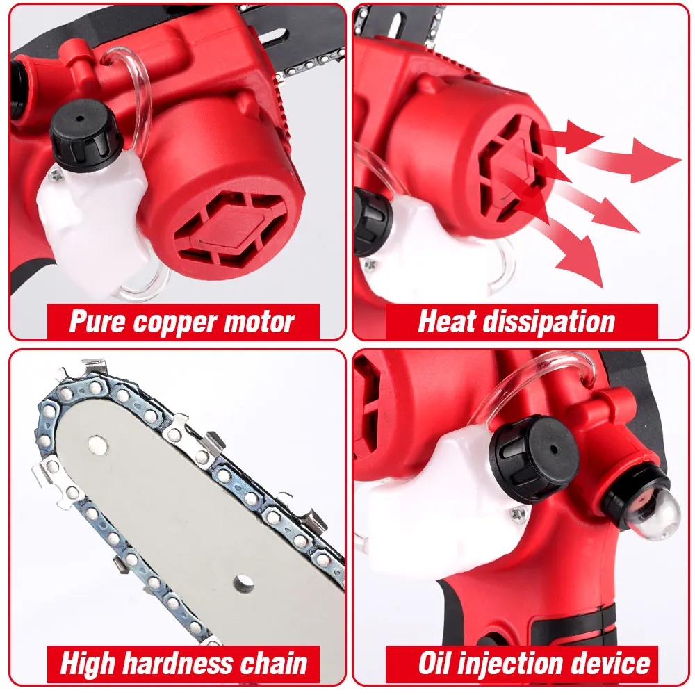 Onevan-マキタ18vバッテリー用のオイルポット付き6インチブラシレス電動チェーンソー,30000rpmの非常に簡単な木工ツール