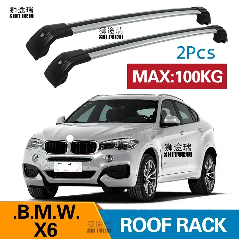 SHITURUI 2Pcs Roof bars For BMW X6 X6M (F16, F86) 2014-2019 Aluminum Alloy Side Bars Cross Rails Roof Rack Luggage Carrier