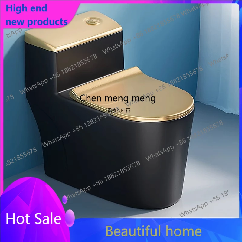 

Toilet seat toilet home creative personality black gold super whirlpool siphon one-piece home hotel