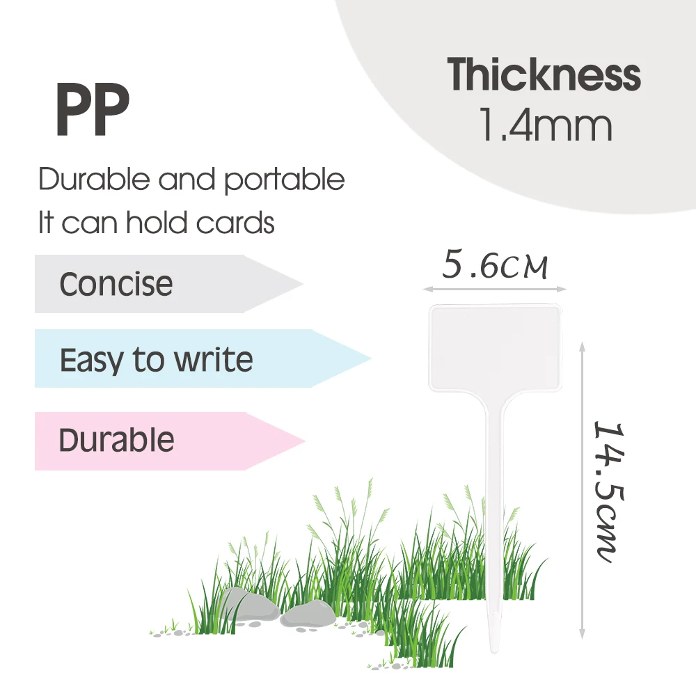 10-400PC14.5x5.6CM Thick White Plant Label Home Garden Indoor Outdoor Identification Sign Flower Bed Planting Marker Nursery Tag