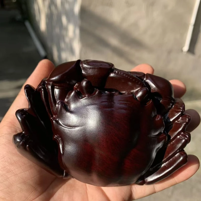 

Hand-carved Ebony Crab Exquisite Wood Carving Decorations Tea Pet Office Desk Ornament Accessories Handicraft Gift