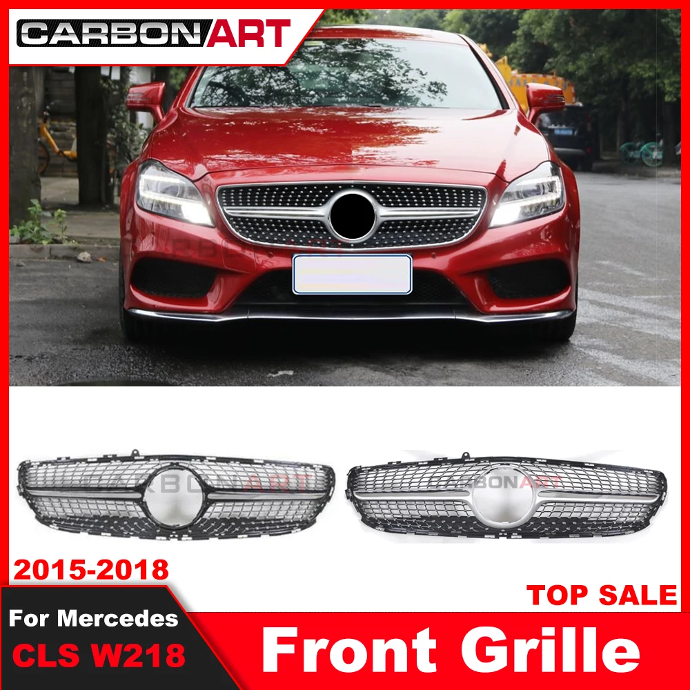 W218 grille Diamond Style design replacement ABS Front grill mesh for Mercedez 2014-2018 CLS CLASS W218 grille