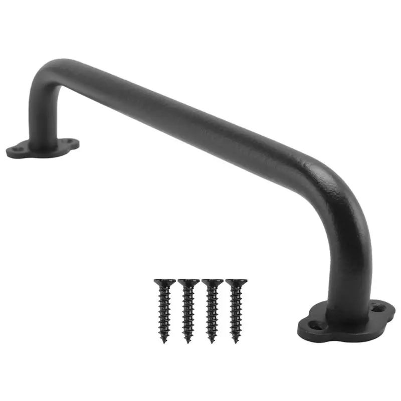 ABKL-10 Inch Metal Industrial Pipe Wall Handrail - Pipe Barn Door Pull Handle, Staircase Steps Handrail, Indoor & Outdoor