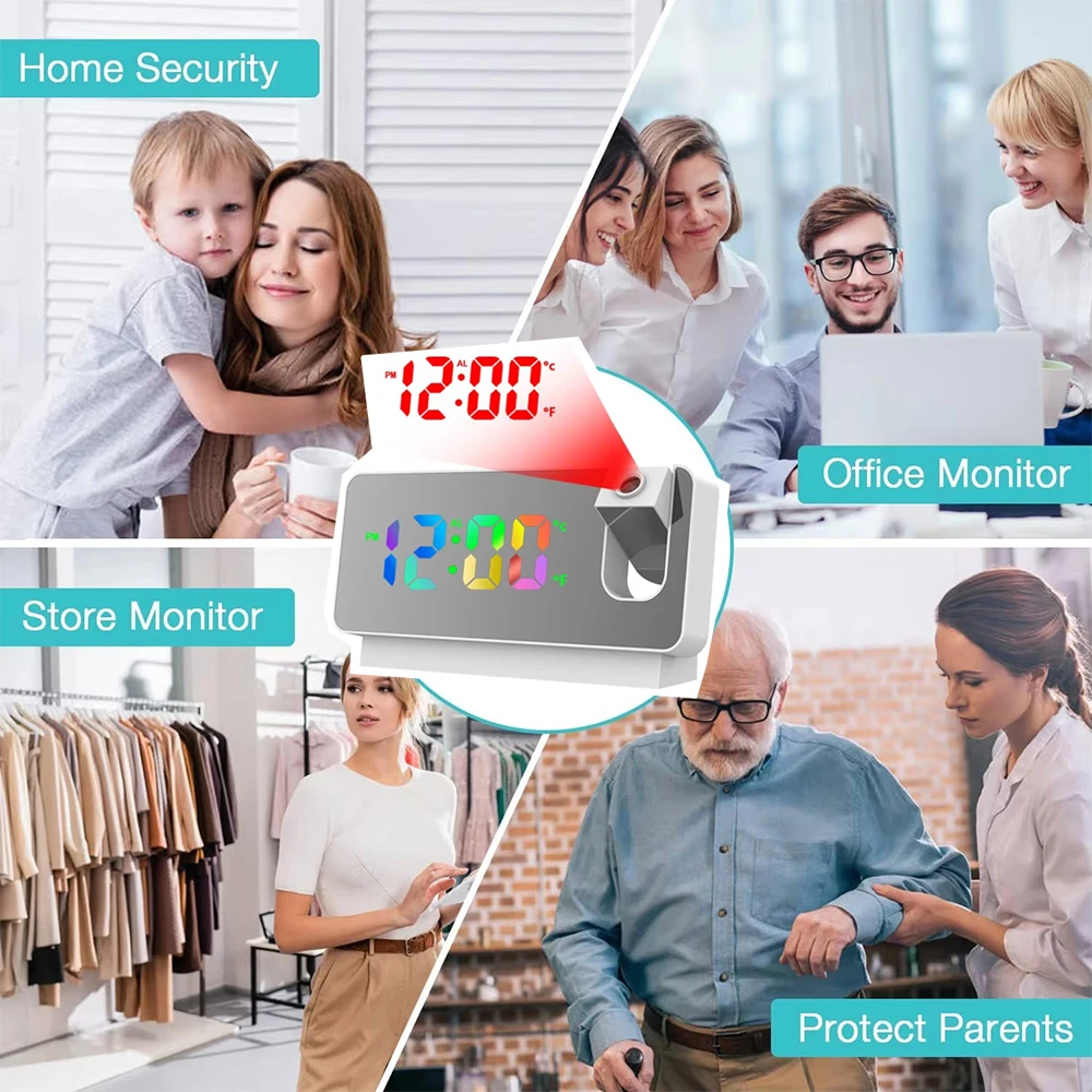 HD4K mini clock camera, supports remote viewing, mobile detection, loop storage, home nanny style wireless WiFi camera