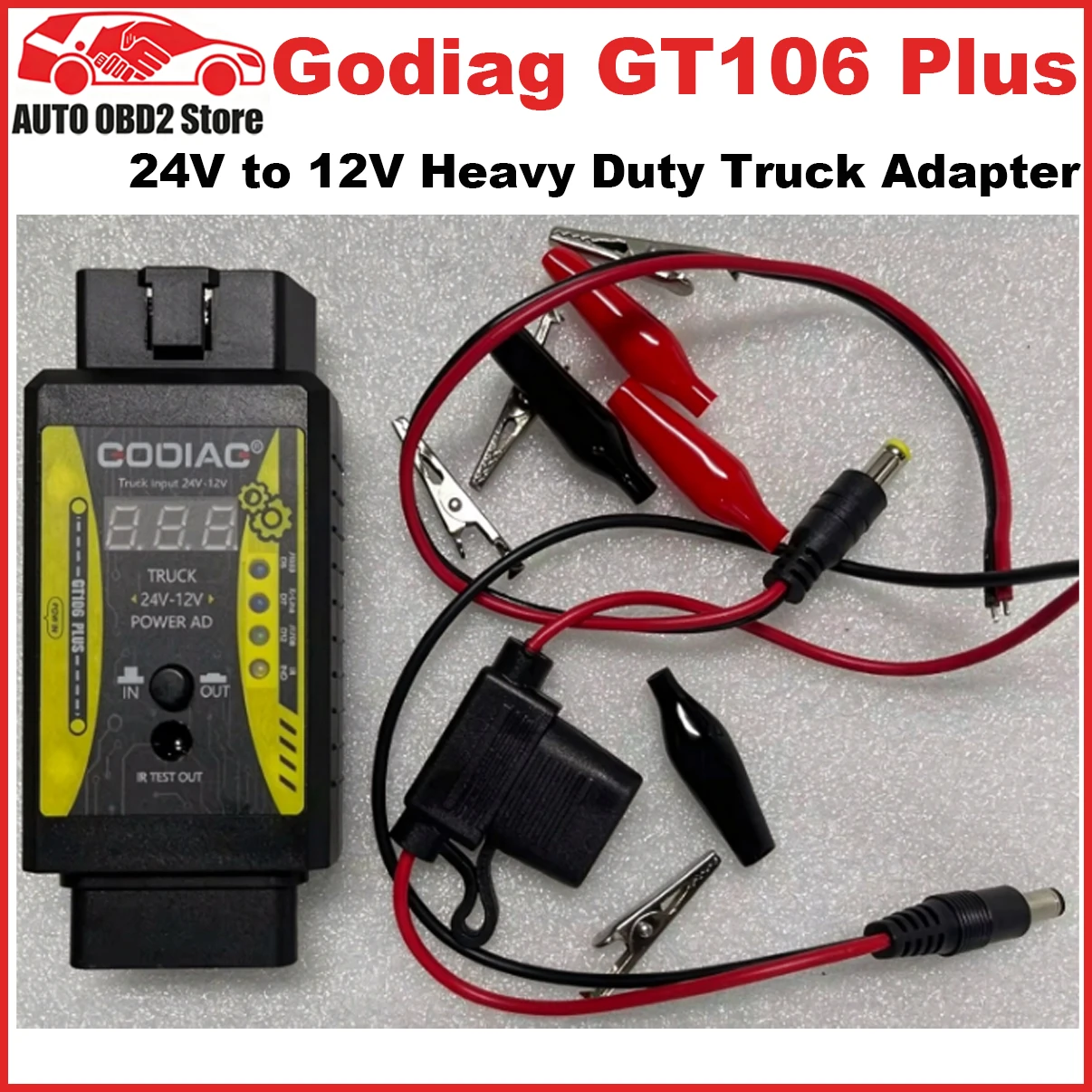 Godiag GT106 Plus 24V To12V Heavy Duty Truck Adapter for X431 for Truck Converter Heavy Duty Vehicles Diagnosis for GOLO DBSCAR