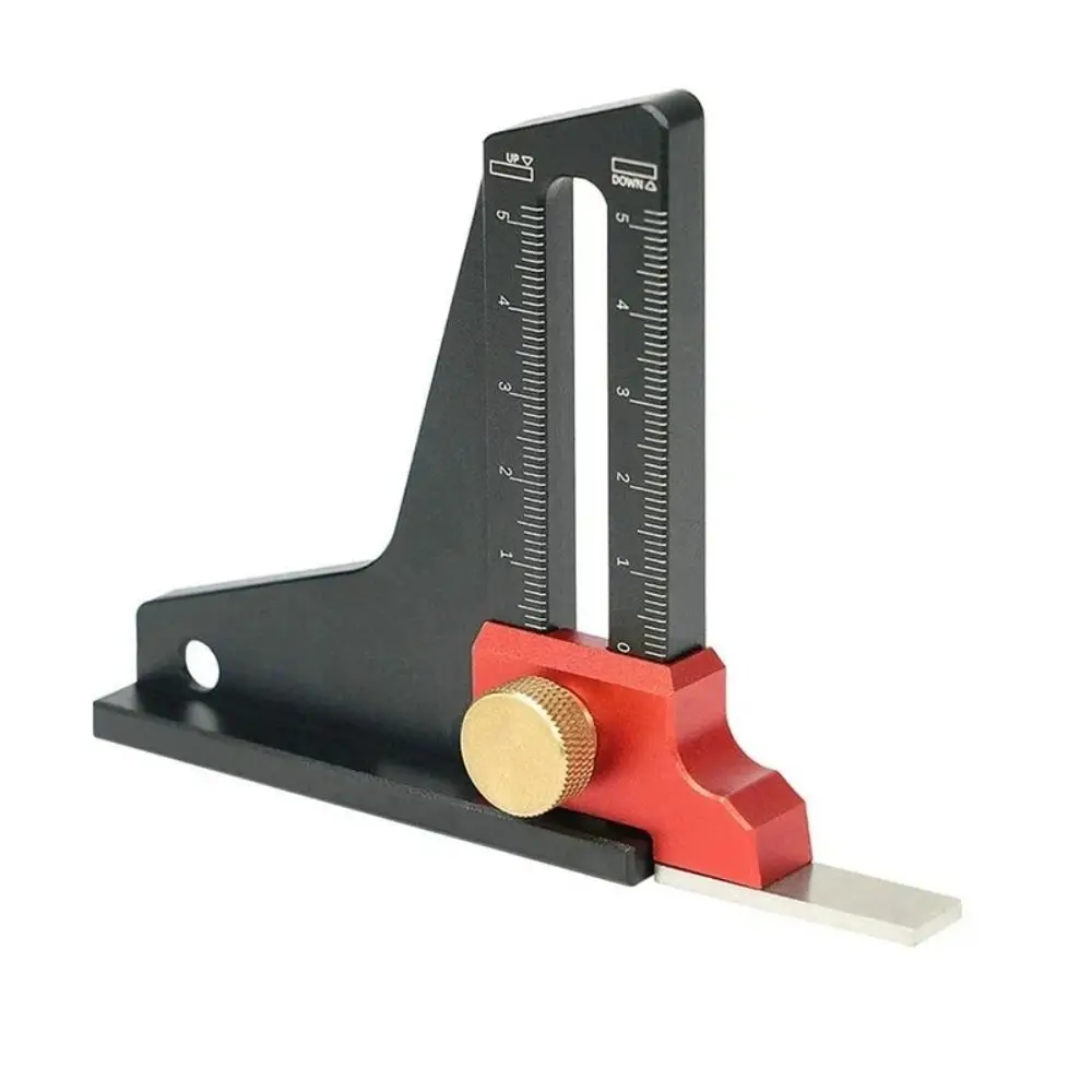 Dual Scales Height Depth Test Gauge Adjustable 0-50mm Height Lock Woodworking Depth Measuring Ruler Practical Precision