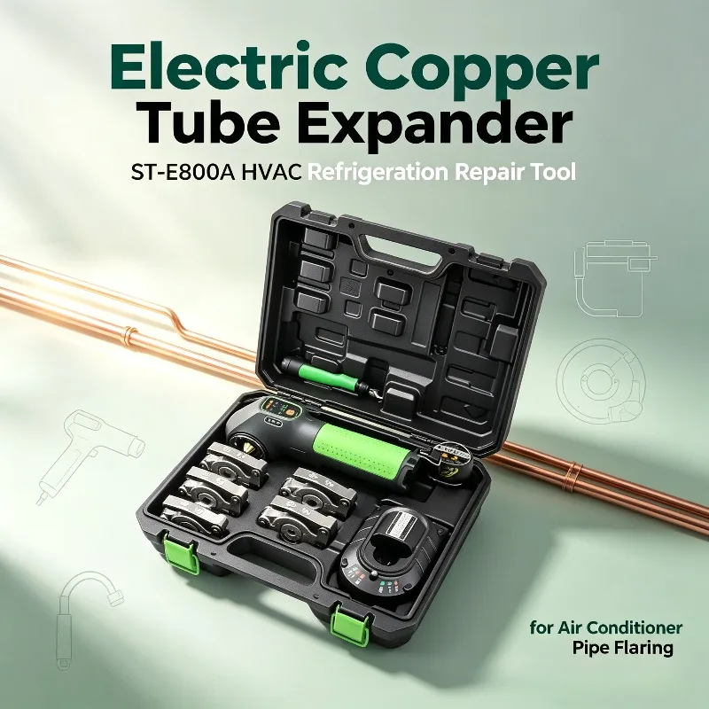 ST-E800A Electric Copper Tube Expander, Air Conditioner HVAC Refrigeration Pipe Flaring Tool for Electronics Maintenance Repair