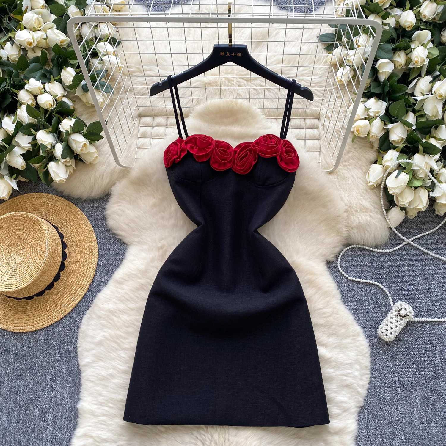 

Elegant Three-dimensional backless slim Dress Chic Party Vestidos High Waist Basic Women evening dress