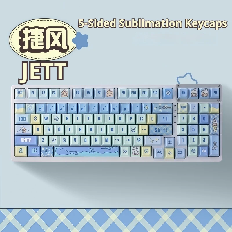 Jett Keycap Fearless Contract Creative Resin Material PBT Material Five Sided Heat Sublimation 139 Keys Single Keycap ESC Cherry