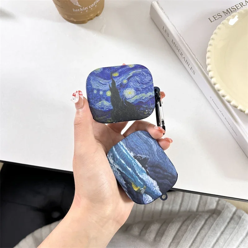 

For Xiaomi Redmi Buds 5 Earphone Case Abstract Starry Sky Stickers Art Oil Painting Headset Protective Cover For Redmi Buds 6s