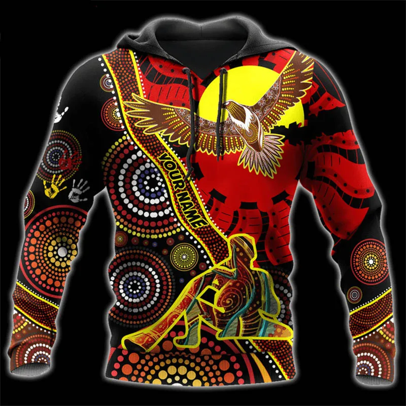 

3d Aboriginal Didgeridoo Eagle Flag Hoodies For Men And Women Printing Hooded New In Hoodies & Sweatshirts Pullover Coat Clothes