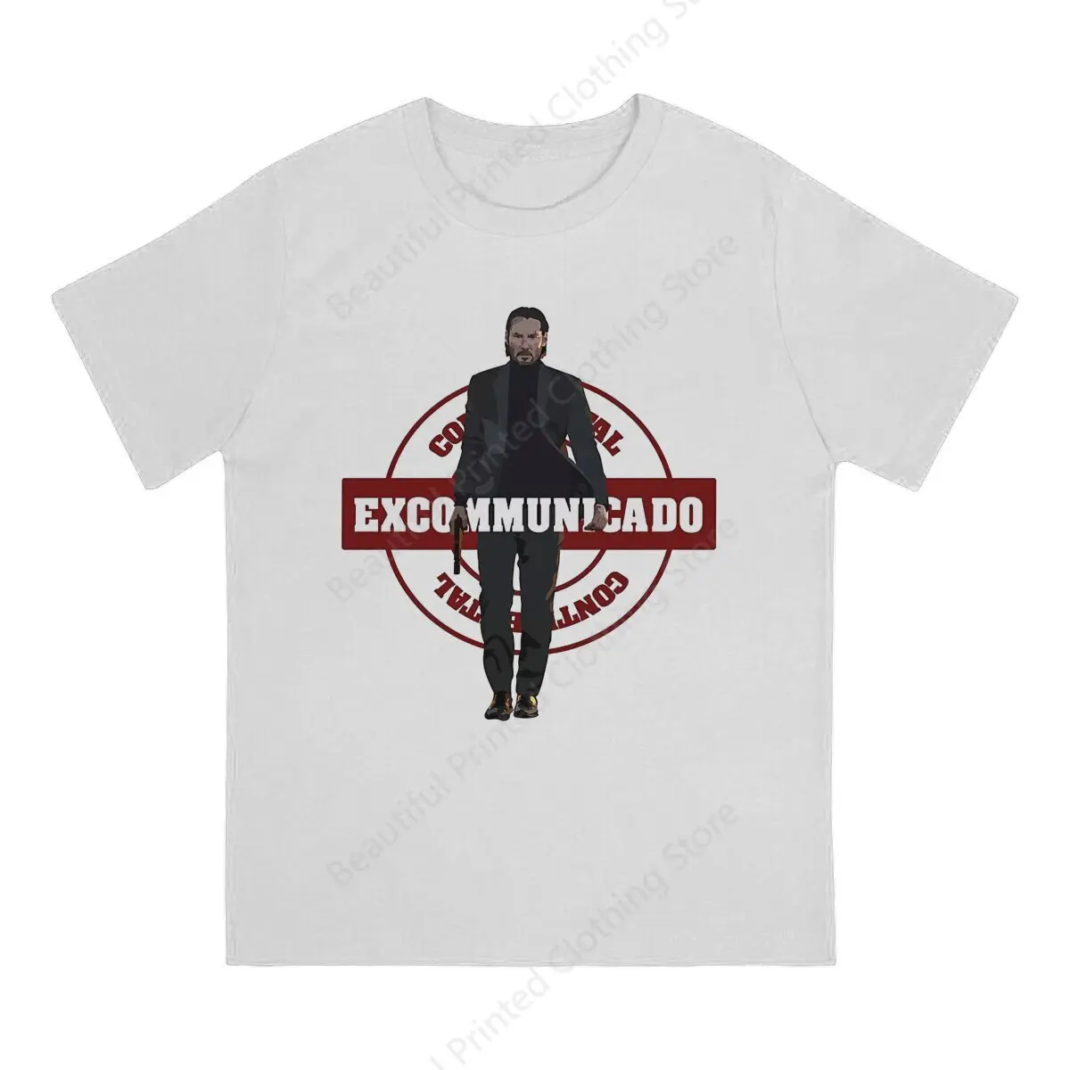 John Wick Film Men Women Cool T-shirt John Wick excommunicado fanart Funny Printing  T-shirts Fashion Loose Tops