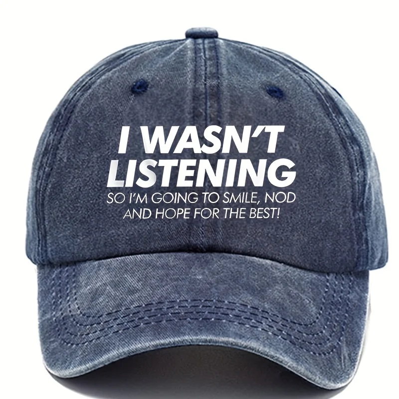 

Retro Baseball Cap - Witty Letter Design, Easy to Wash, Suitable for Everyday Wear