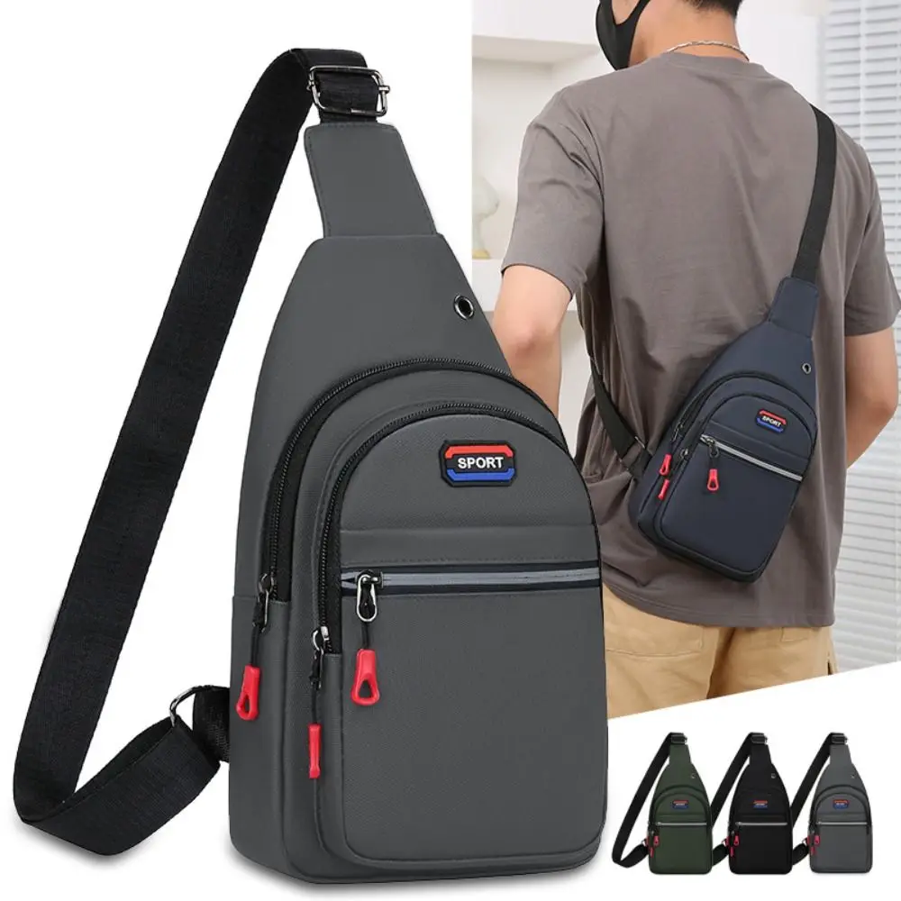 New Canvas Men Chest Bag Large Capacity Chest Pack Casual Sling Bag Sports Male Shoulder Bag Outdoor Crossbody Bag