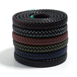 1m/pack PU Leather Braided Cords Colored Thread Flat Leather Rope For DIY Handmade Retro Bracelet Jewelry Making Accessories
