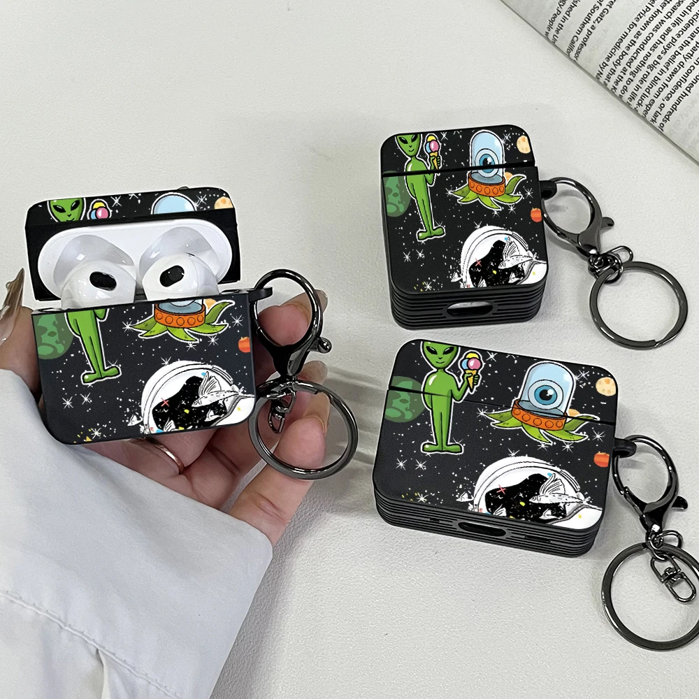 الكرتون الغريبة الفضاء نمط سماعات حالات ل AirPods برو 3/برو 2/برو سماعة حالة للصدمات الغطاء الواقي AirPods 1/2/3/4
