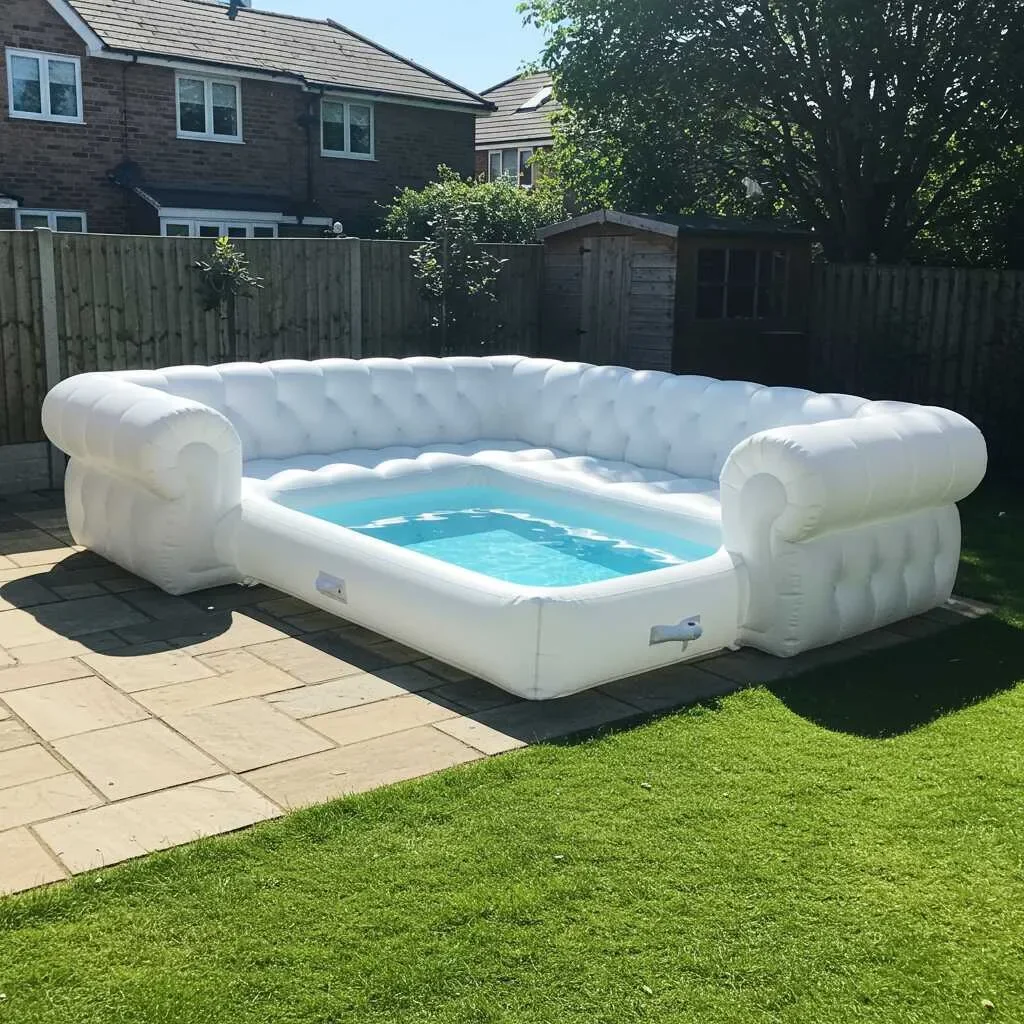 

Inflatable Pool Sofa with Bench, Family Lounge Float for Water Park, Summer Swimming Pool Relaxation, Heavy-Duty PVC, 3-4 Person