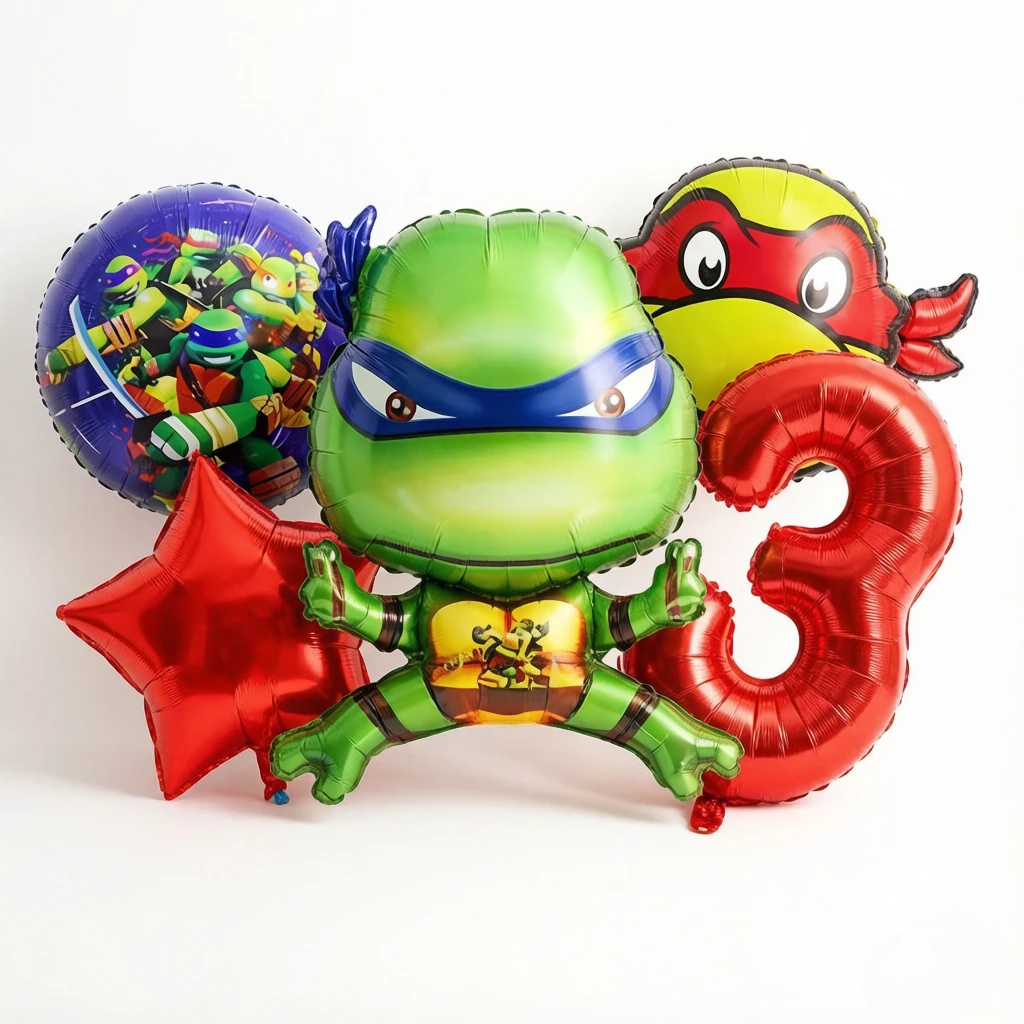Teenage Mutant Ninja Turtles Ballons-Set Jungen Geburtstag Cartoon-Thema Babyparty Feier Dekoration Globos