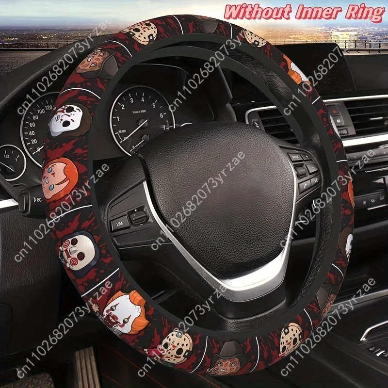 

Halloween Horror Anime Car Steering Wheels Cover Universal Type Environmental Friendly Comfortablenon-slip Steering Wheel Wrap