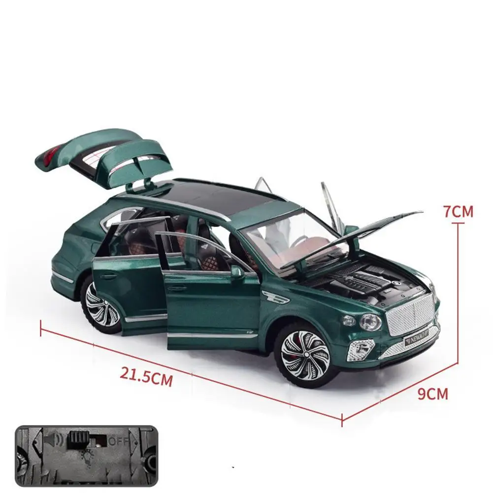 1:24 Alloy Car Model Compatible For Bentley Bentayga Simulation Pull Back Car Ornaments For Boys Gifts