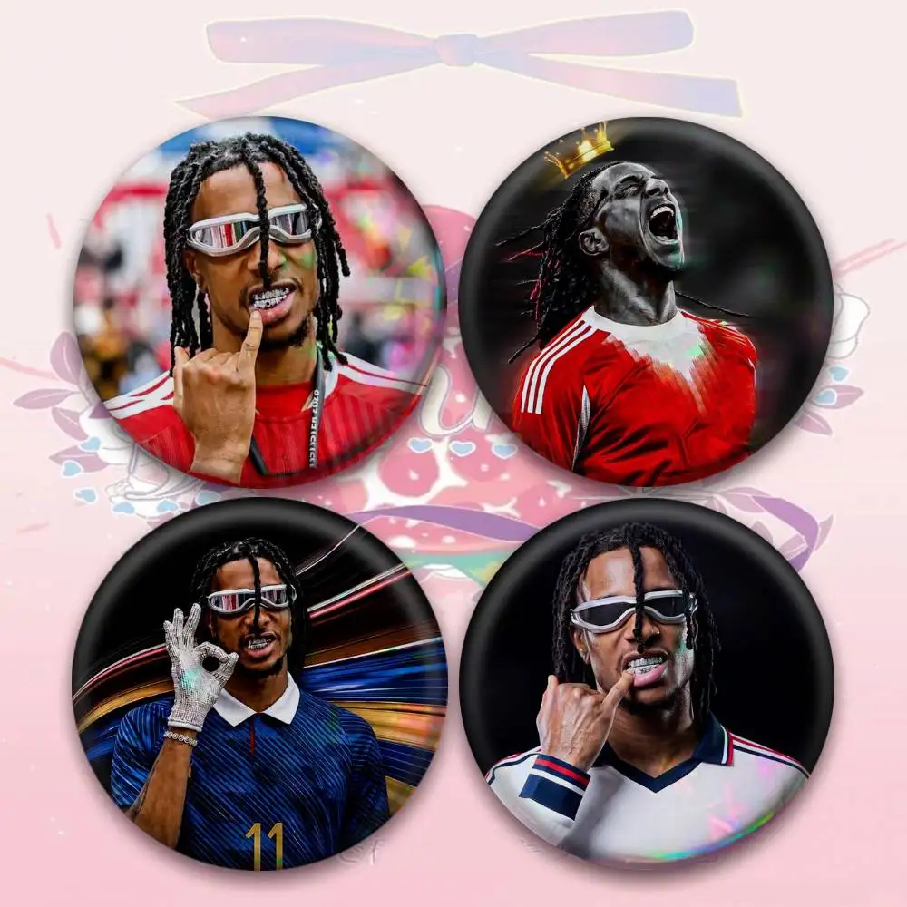 King of Assists Michael Olise Laser Badge Creative Pins Brooch for Bag Clothes Hat Decor Gifts Fans Collect