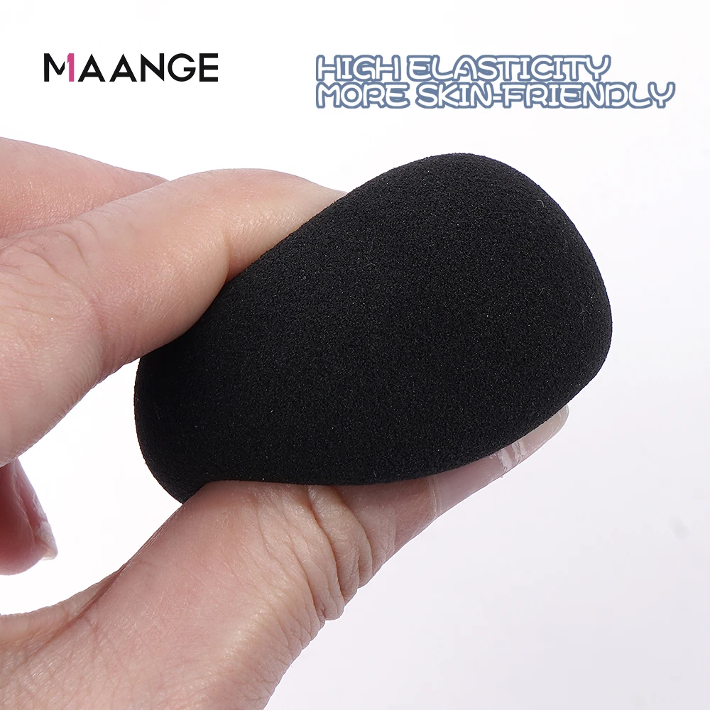 MAANGE-Éponges de maquillage noires, 12 pièces, pour différents besoins de maquillage, sec et support, outil de beauté