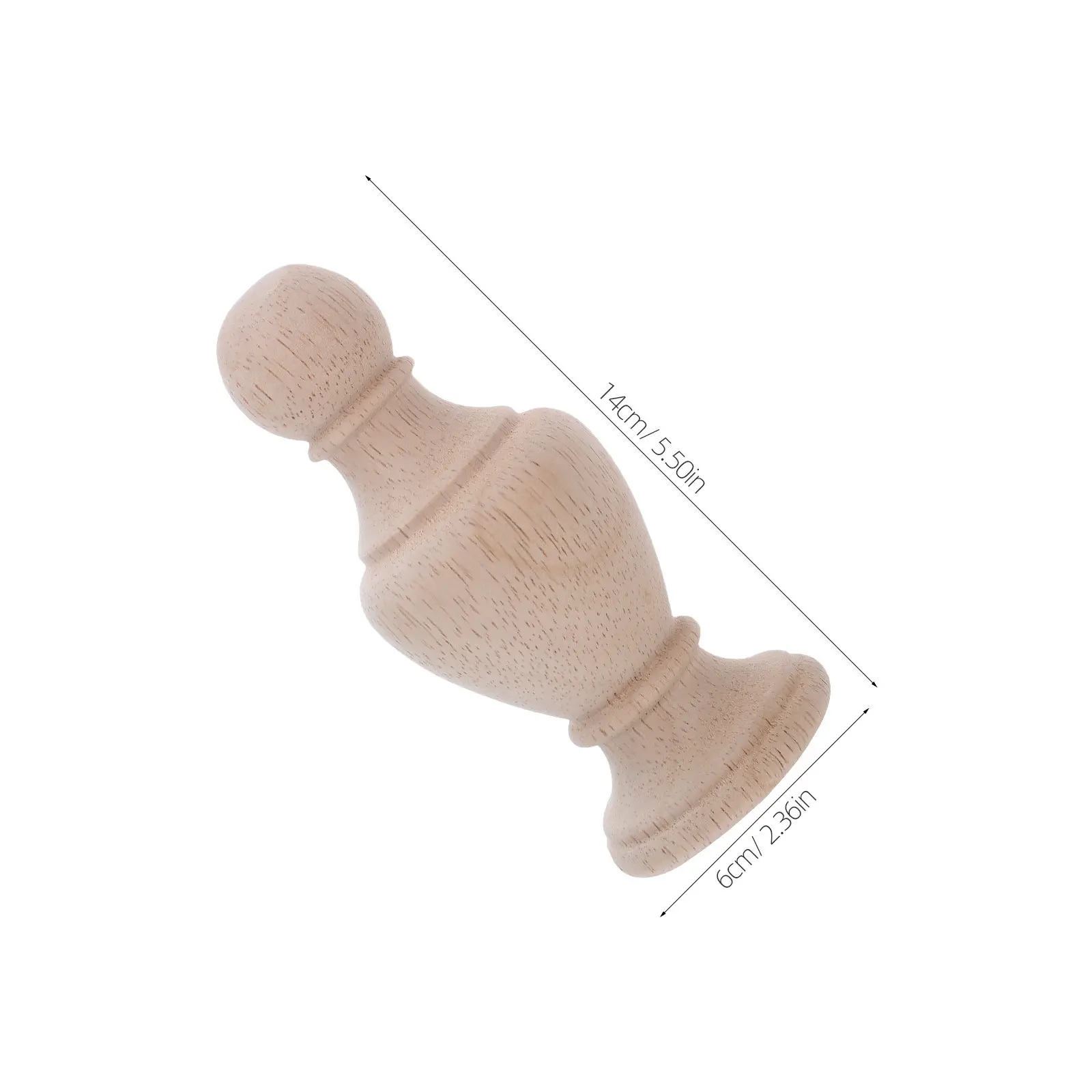 2Pcs European Style Carved Wood Staircase Finials Round Hourglass Shape Decorative Newel Post Tops for Villa Duplex Renovation