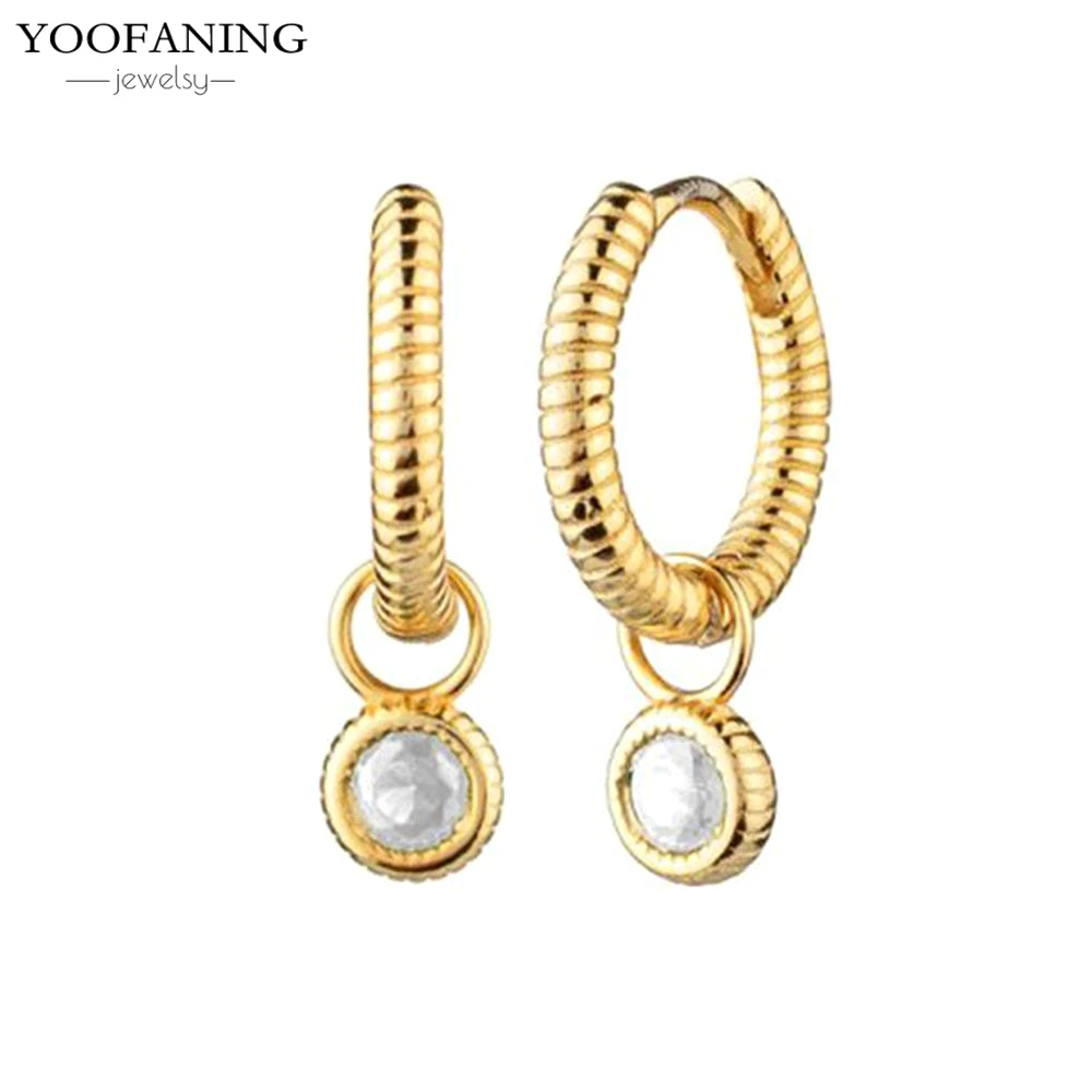 2025 Hot Selling 925 Sterling Silver Earrings with Threaded Earrings White Zircon Pendant Earrings for Parties and Weddings gift