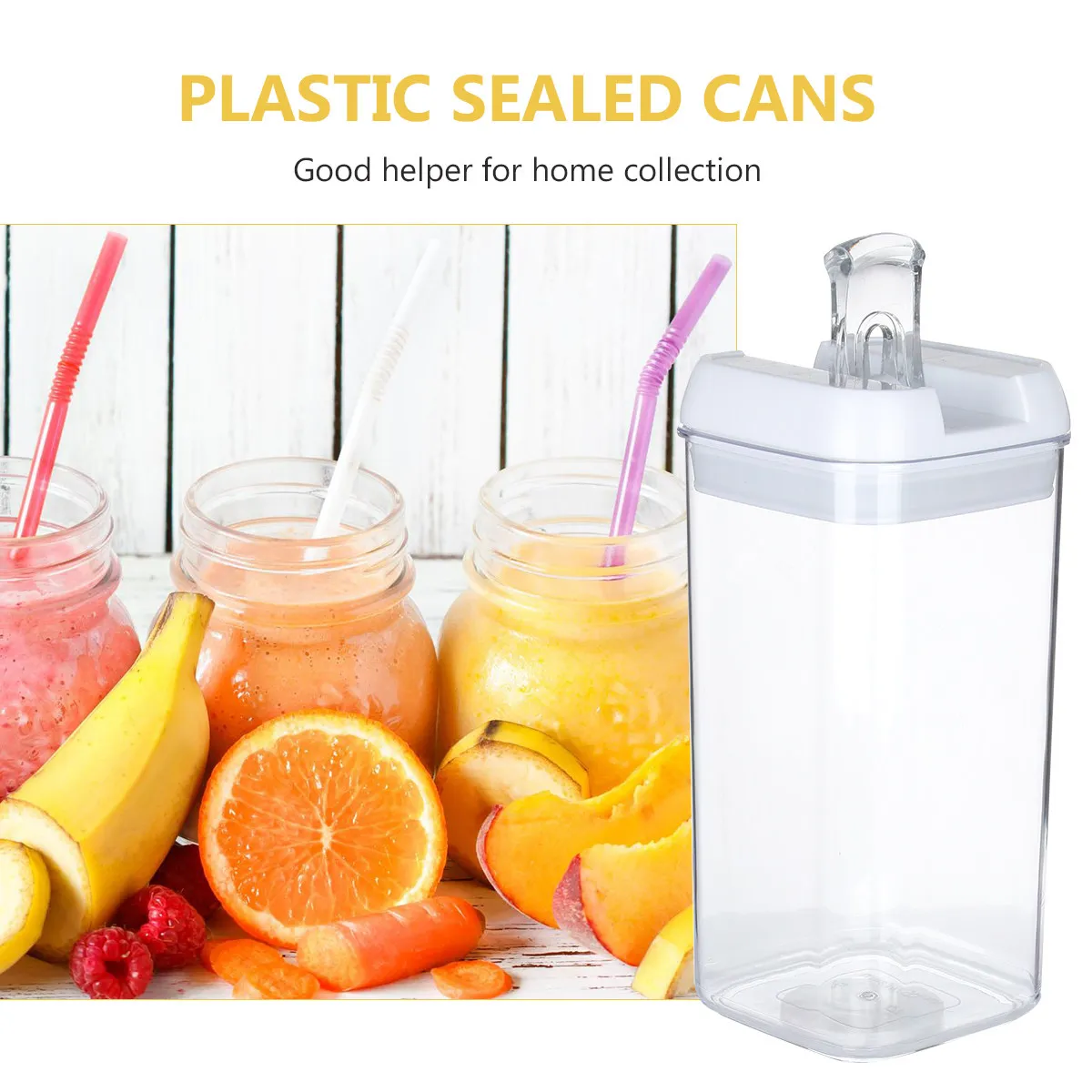 1.2L Bpa-Free Sealed Food Storage Tank for Grains Cereal Snacks Coffee Tea Flour Sugar Rice Beans Nuts Visible Content Design
