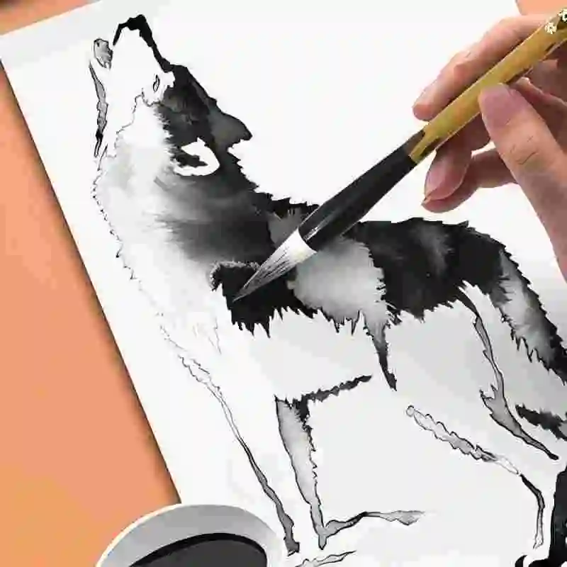 فرشاة كتابة صينية مكونة من 3 أحجام مع مسند قلم رف خشبي، مجموعة فرش الخط، فرش فنية كانجي للمبتدئين المحترفين #4