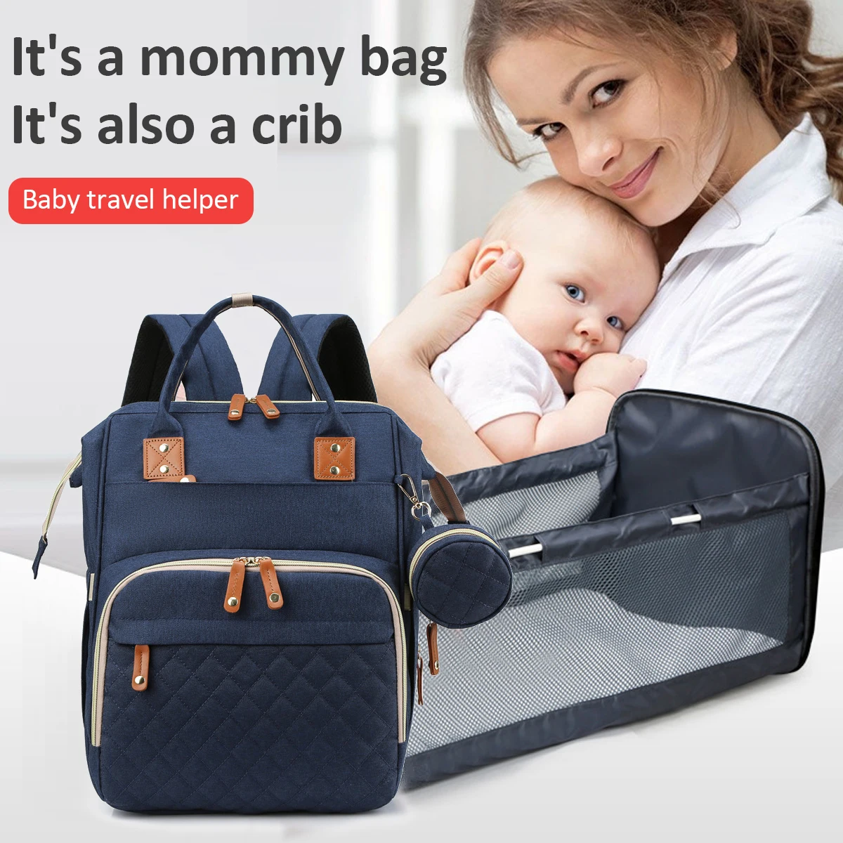 One bed bag mommy bag multi-functional mother and baby bag go out fashion large capacity portable lady mother bag