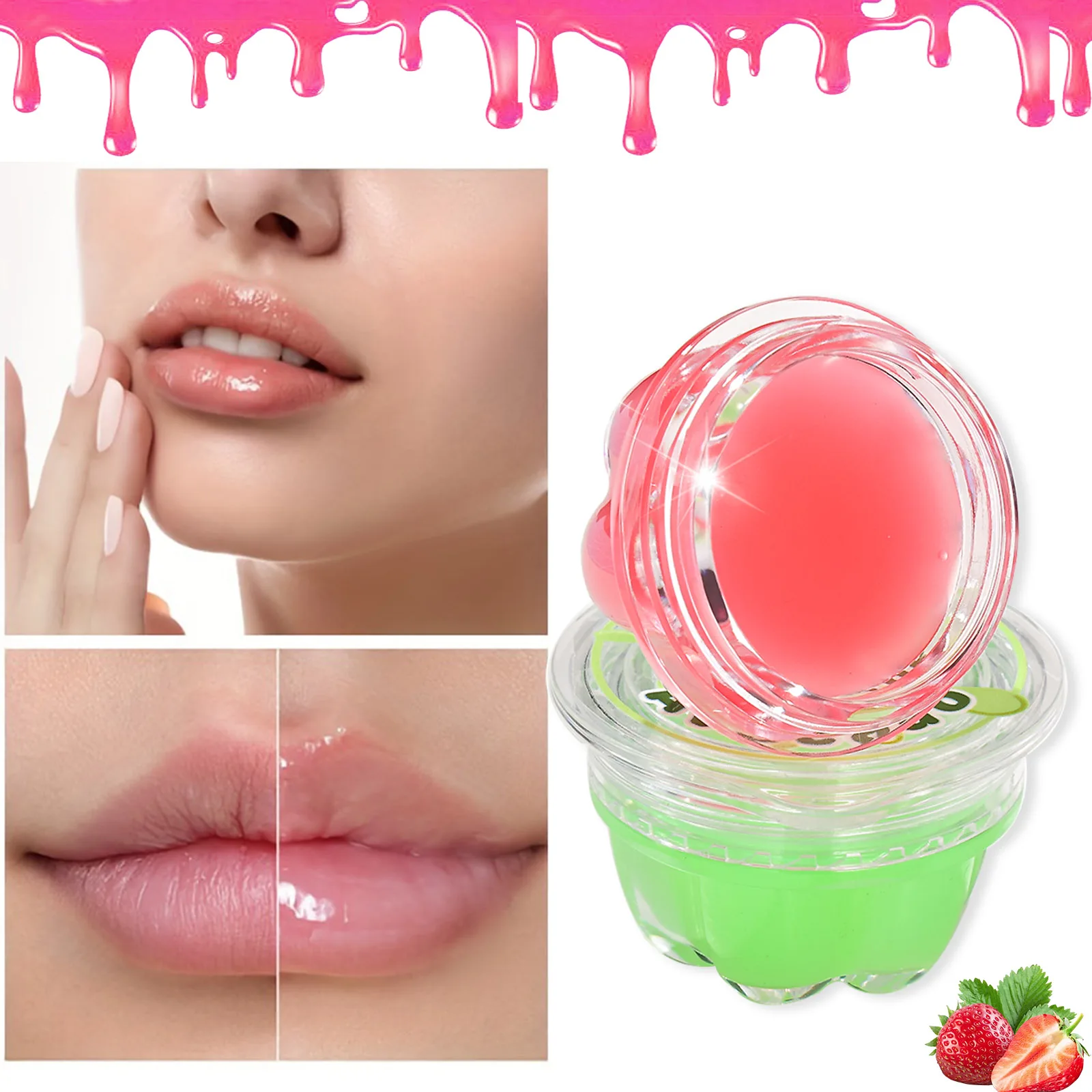 Fruity Lip Sleeping Mask,ลิปบาล์มให้ความชุ่มชื้น,ดูดซับง่ายไม่เหนียวเหนอะหนะ Hydrating,ของขวัญเหมาะสําหรับแฟน,ภรรยาและแม่