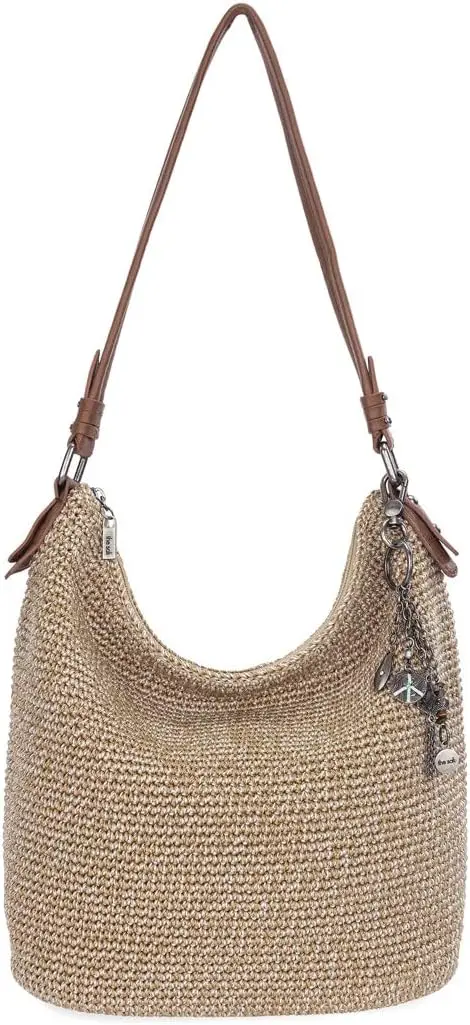 

Вязаная крючком большая сумка-хобо для женщин - прочная сумка-тоут с карманом на молнии для повседневного использования и путешествий