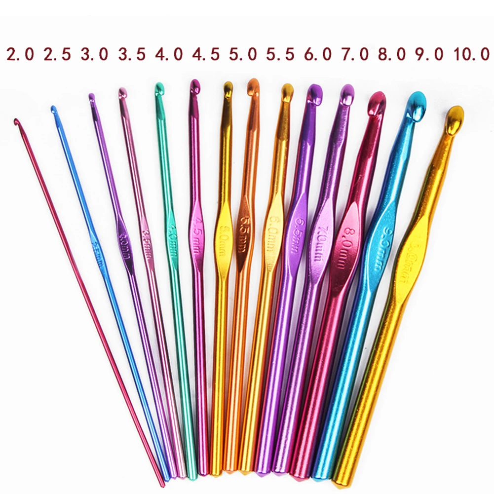 Metal Stainless Steel Crochet Hooks/Needles Alumina Knitting Hooks 2-10mm Yarn Sewing Accessories Tools DIY Craft Knit Needle