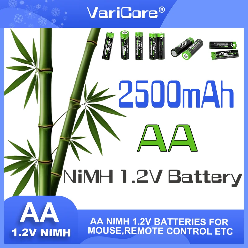 1-50PCS VariCore Nuovo 1.2V VC-AA 2500mAh Ni-MH Batteria Ricaricabile Per La Temperatura Pistola di Controllo Remoto Del Mouse giocattolo batterie