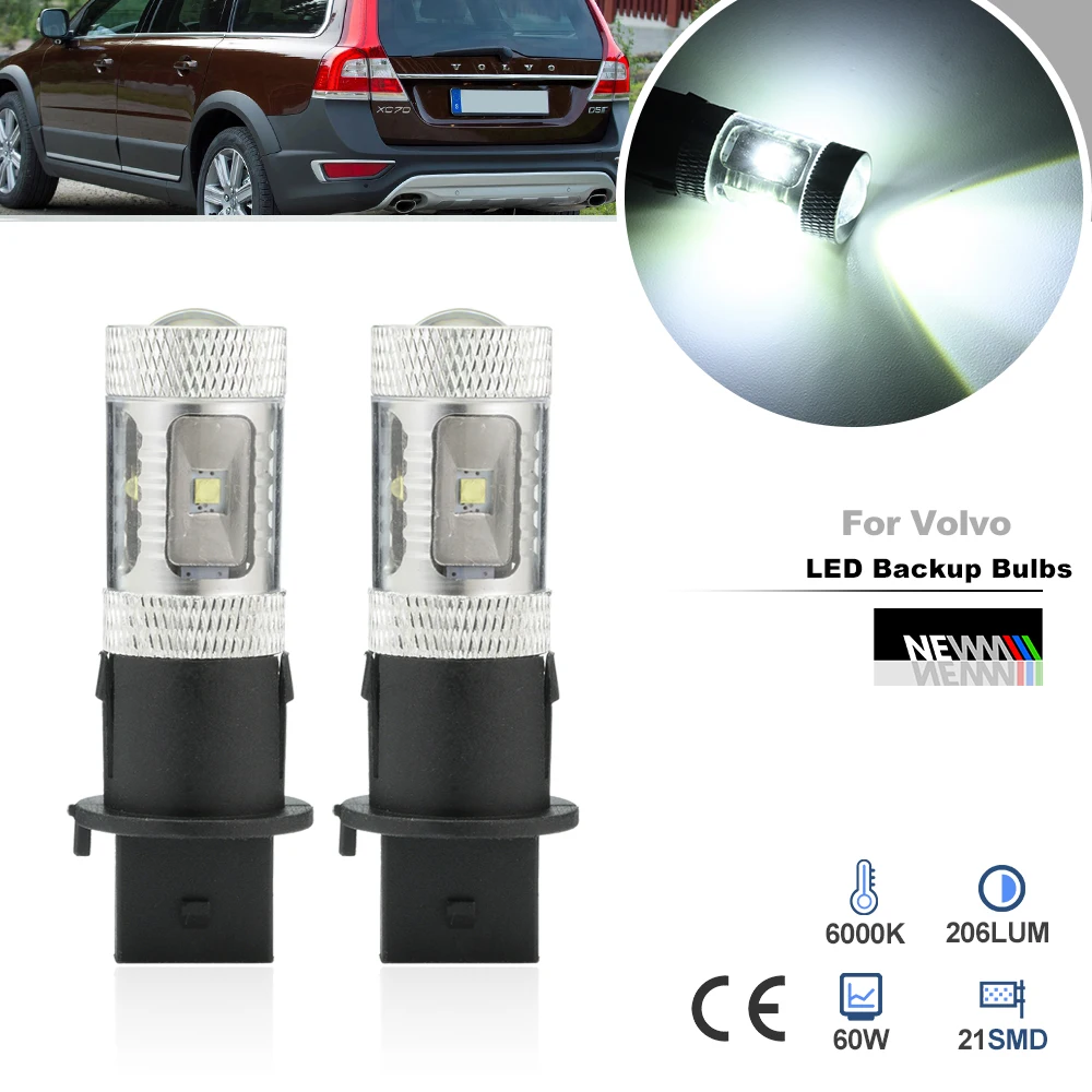 

2 шт., фонари заднего хода для Volvo V70 XC70 2008-2016 PH16W HPV16W PW24WYSV