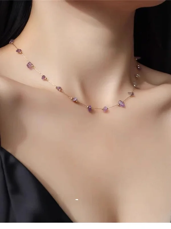 make-kana-purple-quartz-rock-necklace-women's-high-end-clavicle-chain-accessory-fashionable-jewelry-pendant